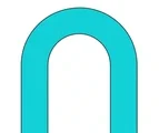 Large turquoise arch with a rounded top and clear inner opening centered on a pure white background.