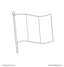 Irish flag with vertical green, white, and orange bands shown fully open against a plain white background.