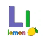 Large uppercase L, smaller lowercase l, the word lemon, and a bright lemon clue on a white background.