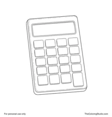School calculator with blank display and organized large button grid, fully visible on a clean white background.