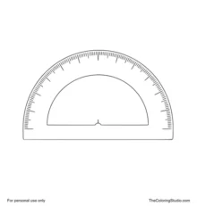 Semicircular school protractor with a straight base, central guide, and evenly spaced tick marks on a white background.