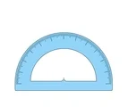 Semicircular school protractor with a straight base, central guide, and evenly spaced tick marks on a white background.