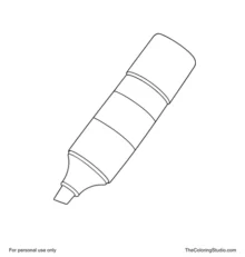 Wide highlighter with a simple cap, plain label band, and chisel tip on a white background.