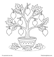Tabletop Thanksgiving thankful tree in a terracotta planter with eight blank leaf-shaped gratitude tags.